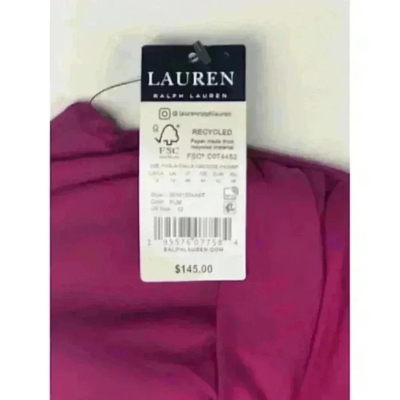 NEW! Lauren Ralph Lauren Womens 12 Slimming Ruched Tankini Top & Bottom NWT $145 - Picture 5 of 7